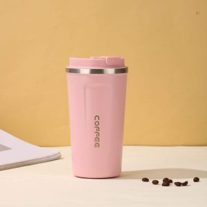 Stainless Steel Coffee Mug – Pink Color